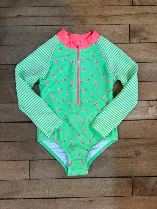 MID Green Floral Swimsuit SPN