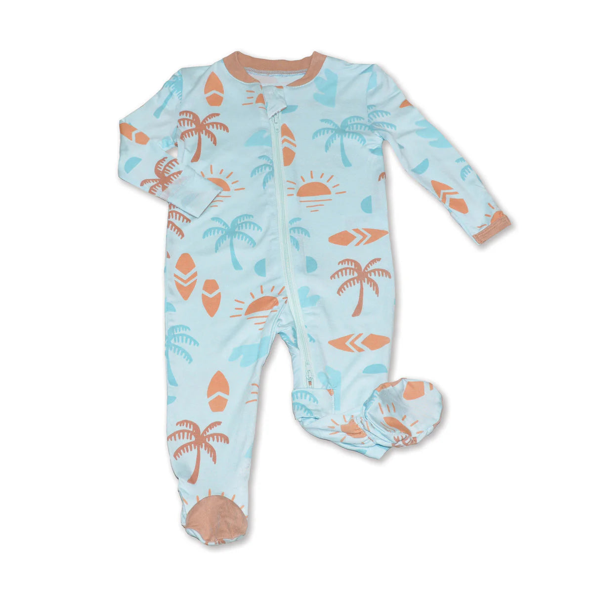 Silkberry Bamboo Sunny Shores Footie Sleeper w/ 2 Way Zipper SPN