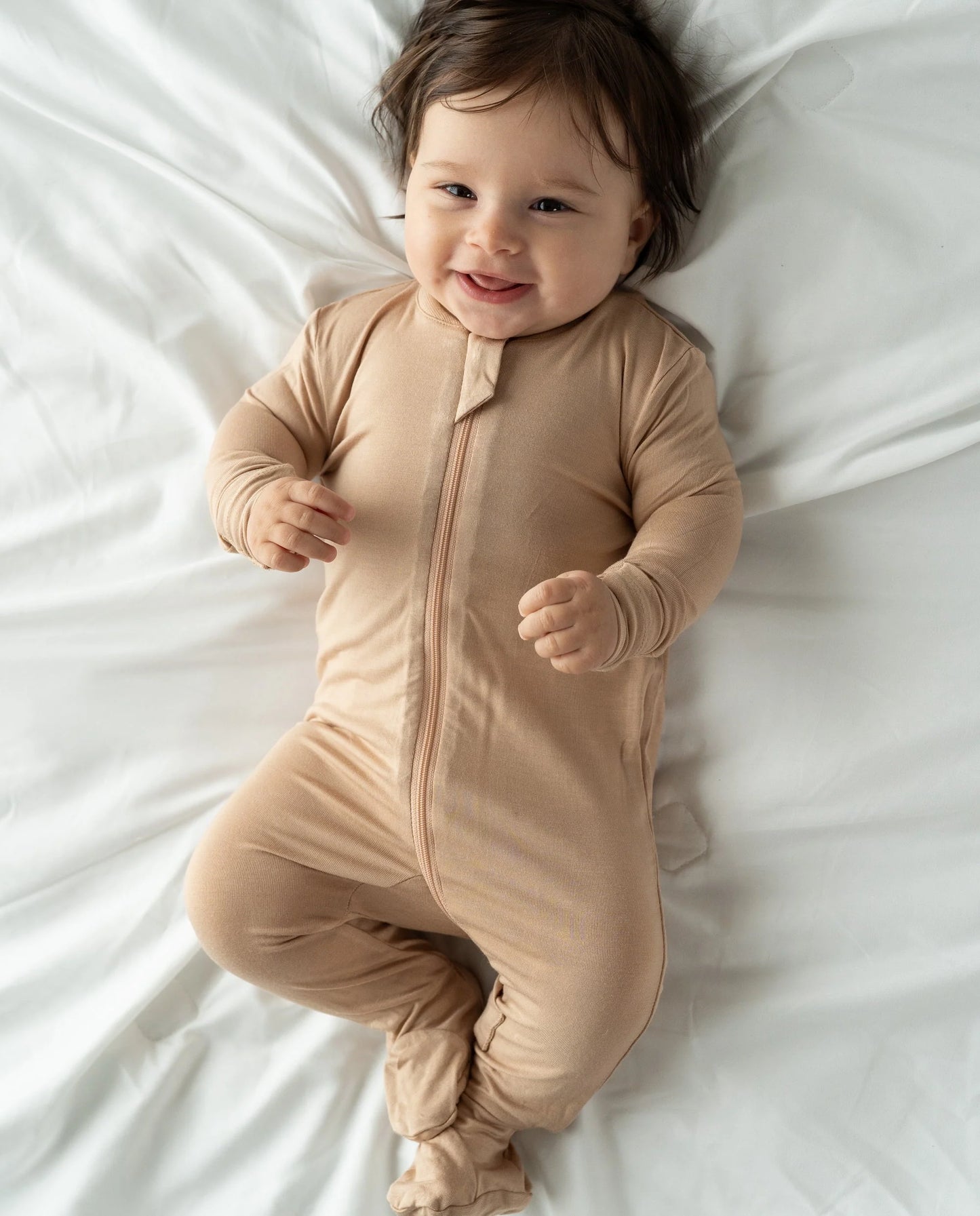 Silkberry Bamboo Maple Sugar Footie Sleeper w/ 2 Way Zipper SPN