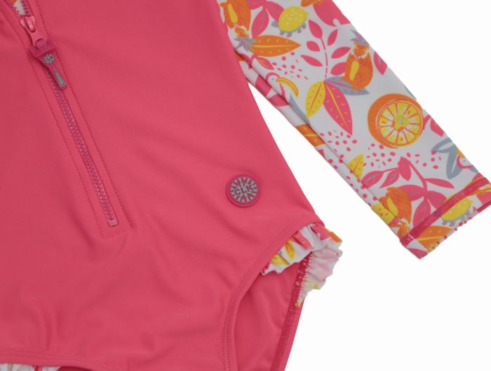 Calikids Long Sleeve Bright Pink Swimsuit SP