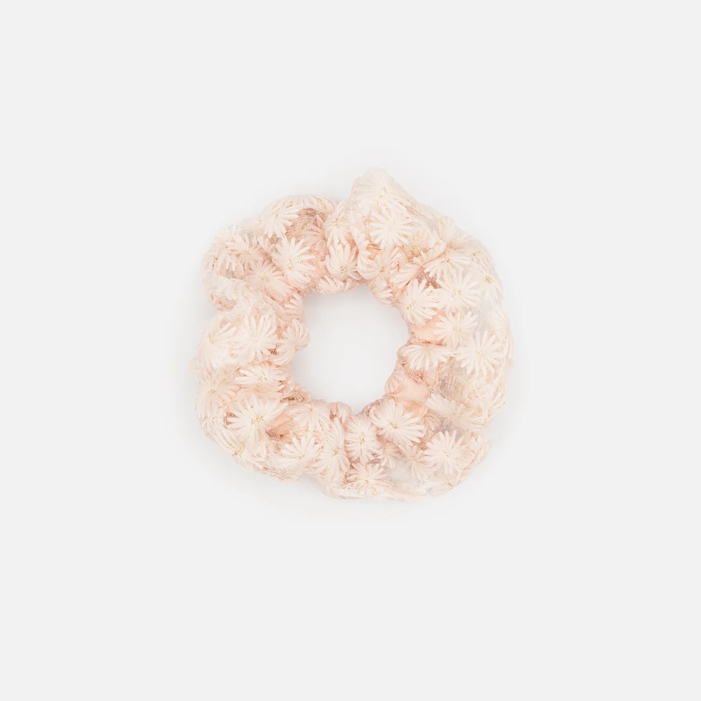 Bizou Pale Pink Flower Scrunchie