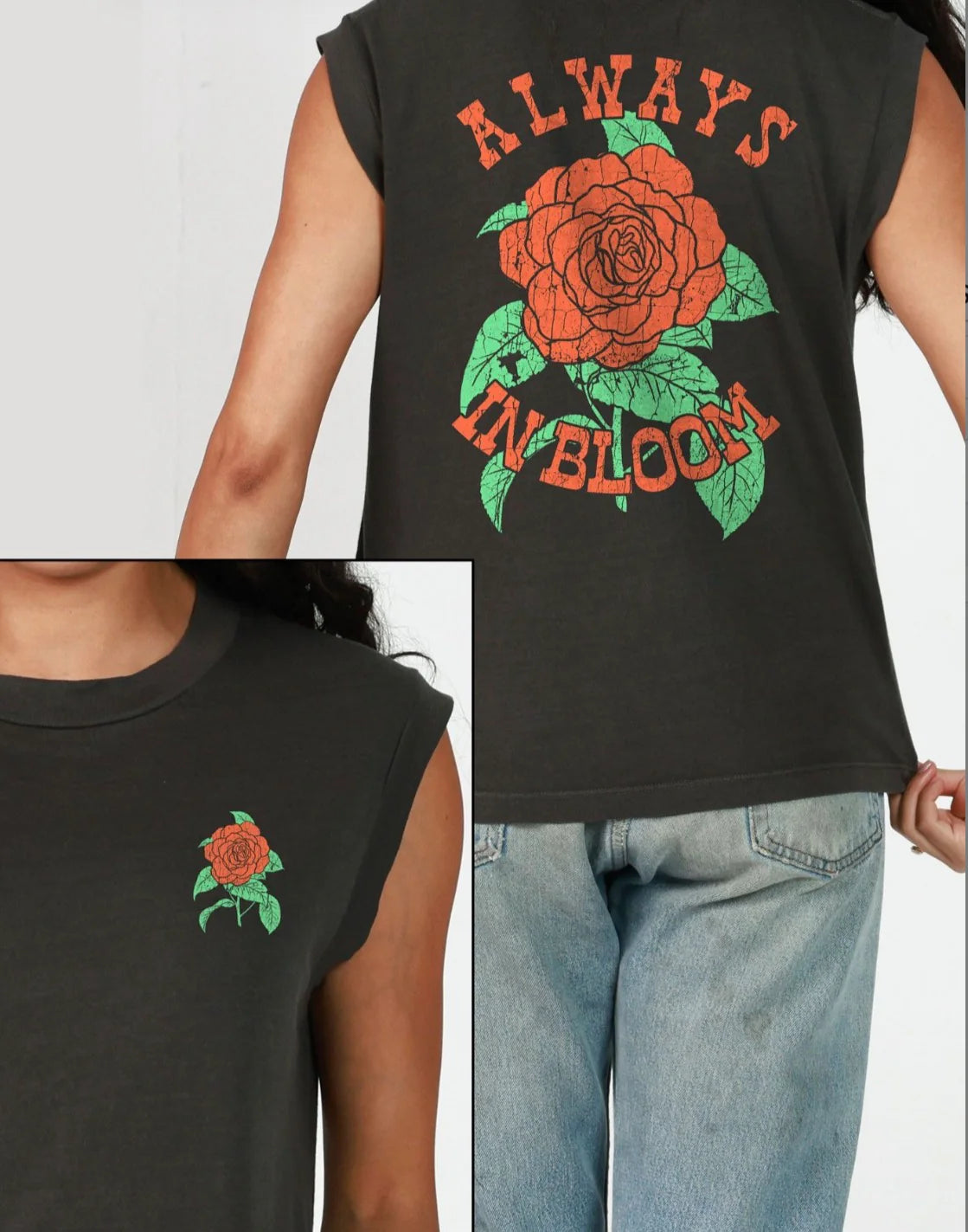 Girl Dangerous Always in Bloom Rose Moto Tee SP