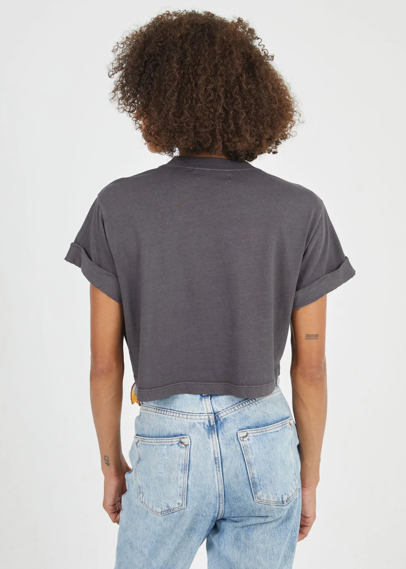 Girl Dangerous Oversized Crop Vintage Black Tee