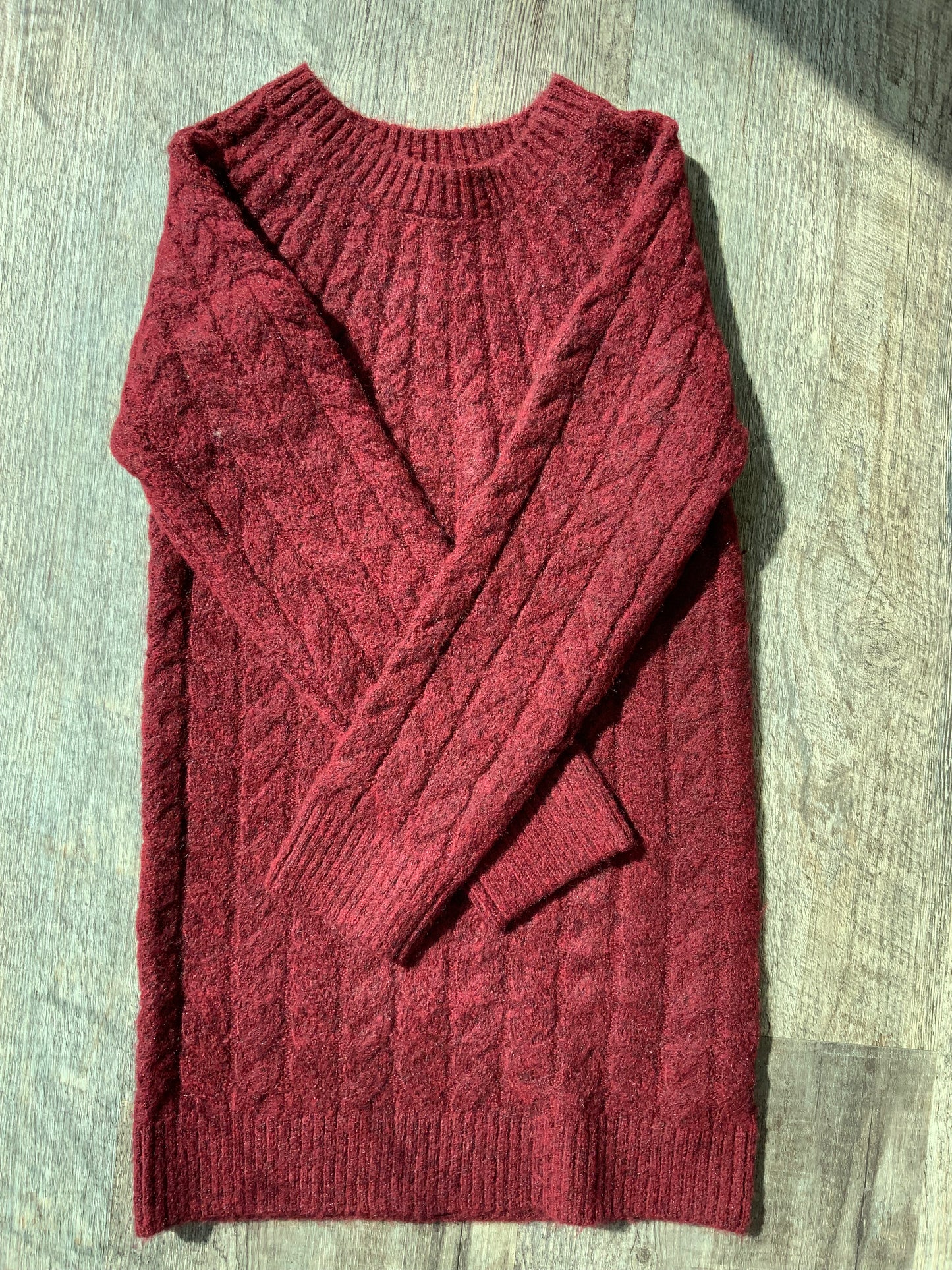 MID Burgundy Knit Sweater Dress 02-07