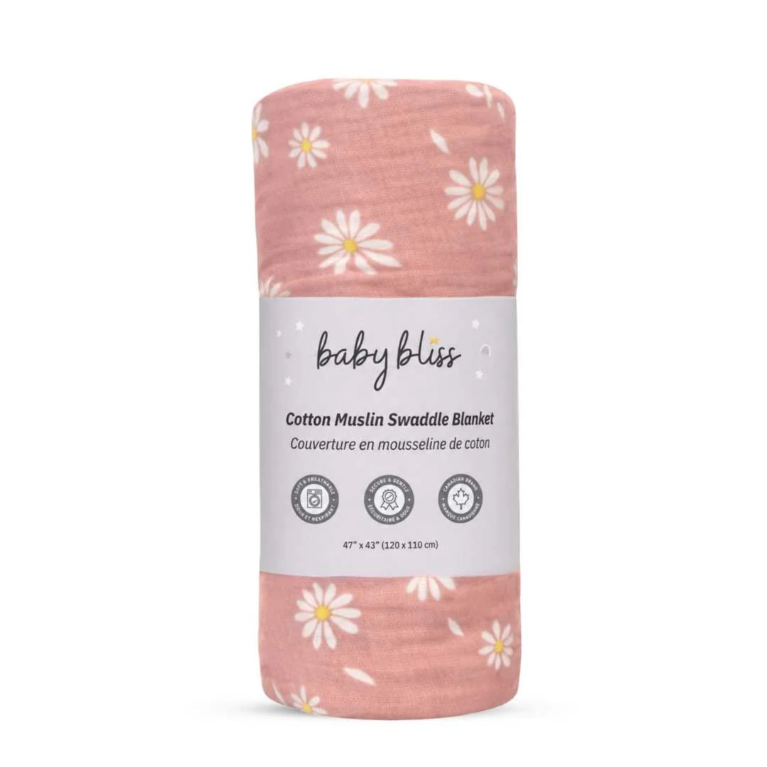 Baby Bliss Cotton Muslin Swaddle Blanket