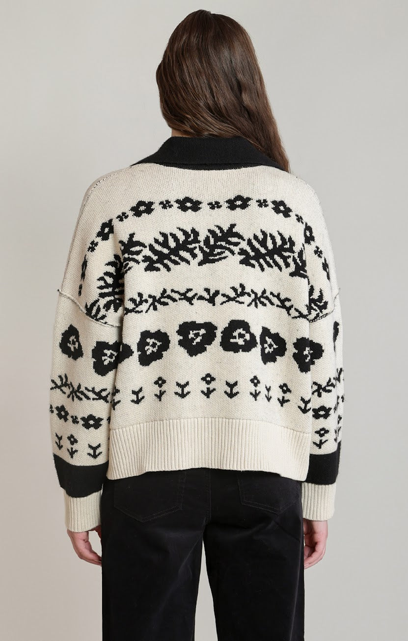 DEX Flower Jacquard Cardigan 02-09