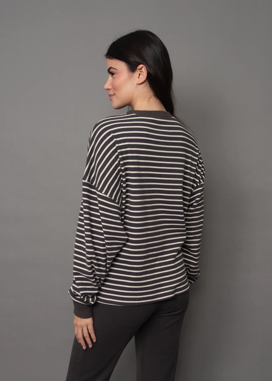 RD Style Colbert Striped Waffle Top 02-09