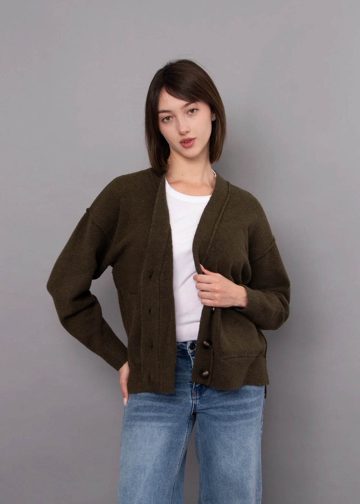 RD Style Patsy Olive Cardigan 02-09