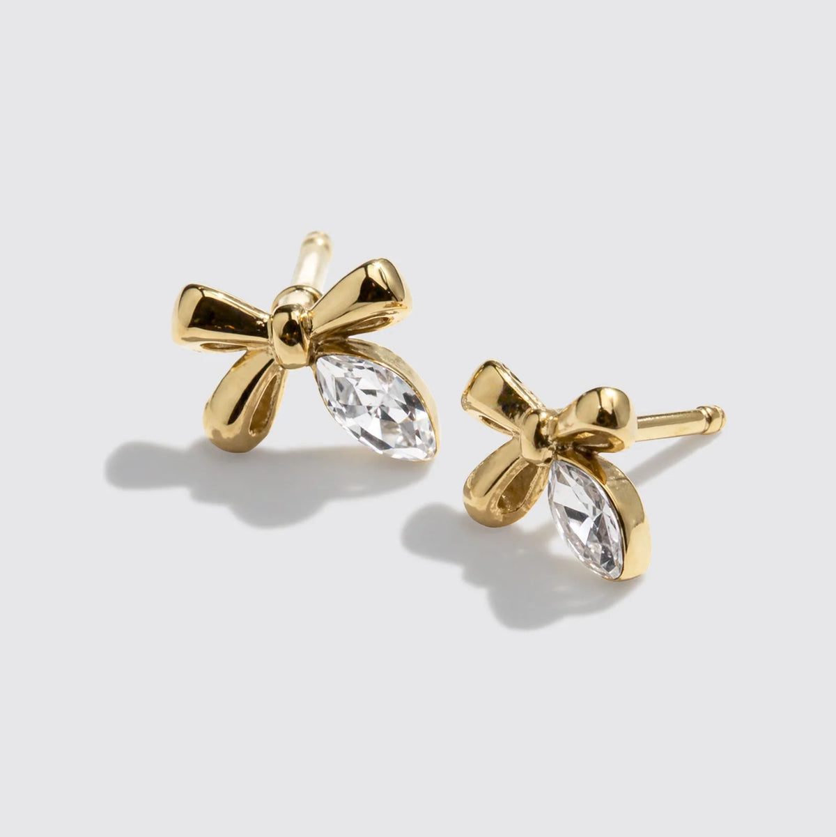 Bizou Mini Golden Bow Stud Earrings