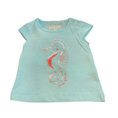 Losan Teal Sea Horse Tee SP23