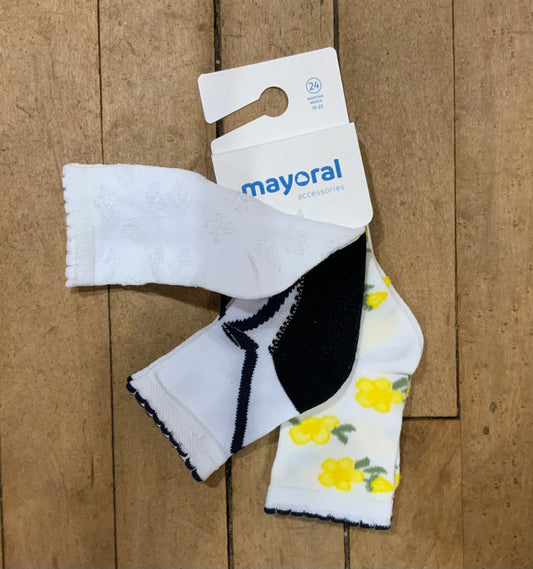 Mayoral 3Pk Socks-SP23-white