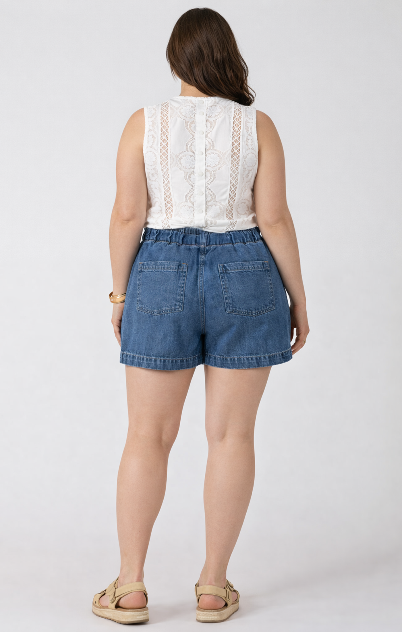 Dex Medium Blue Wash Drawstring Denim Short SP