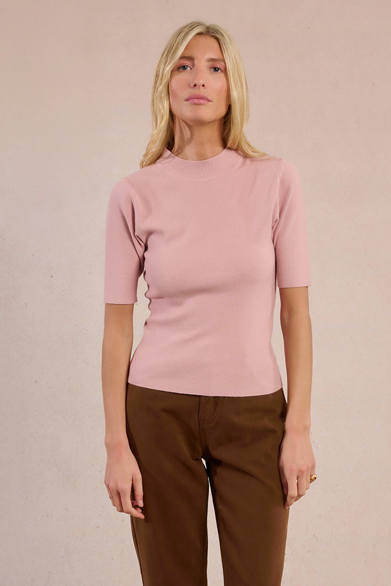 Molly Bracken Pink Knit T-Shirt FN