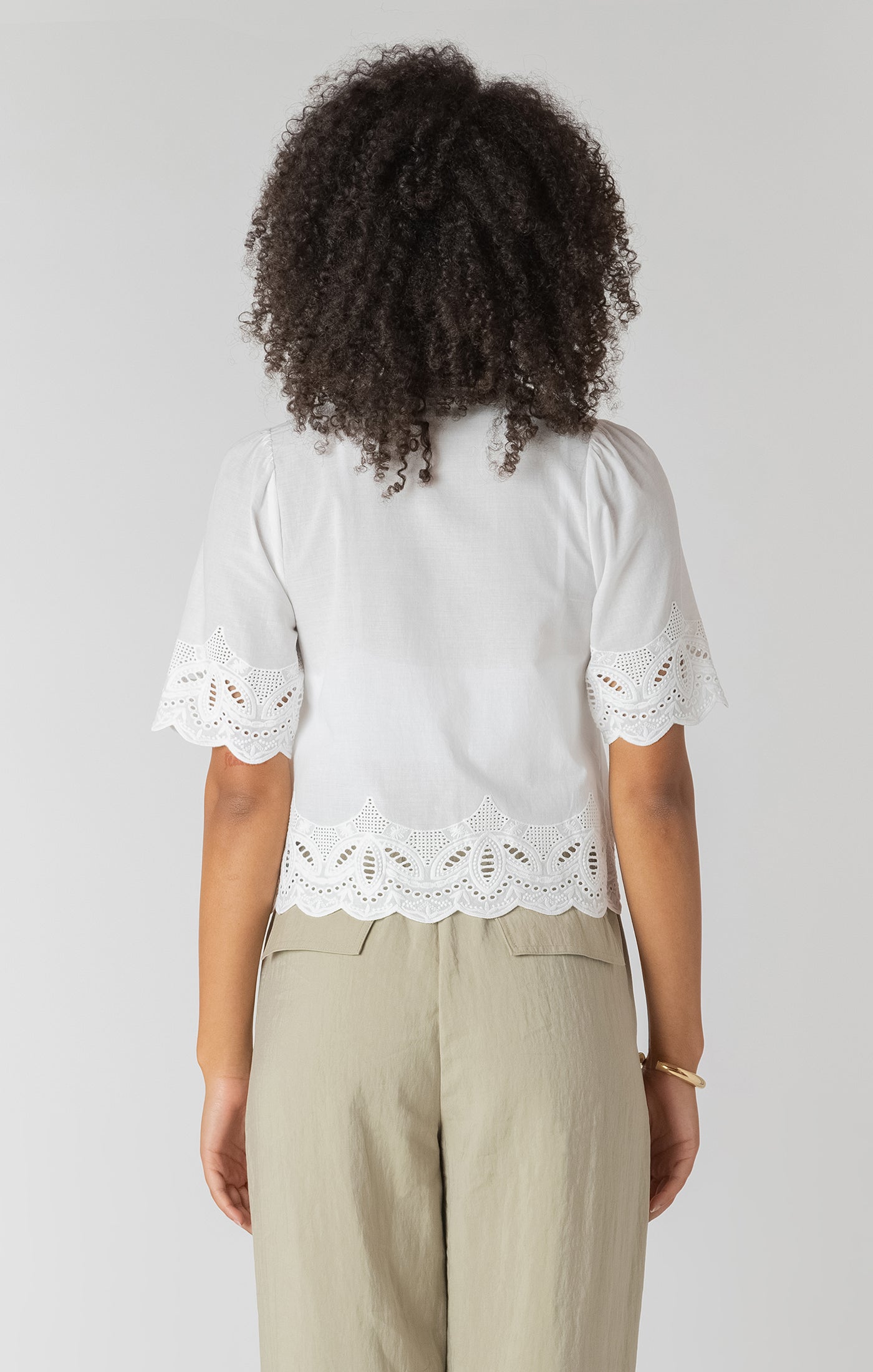 Room 34 White Eyelet Trim Blouse SP