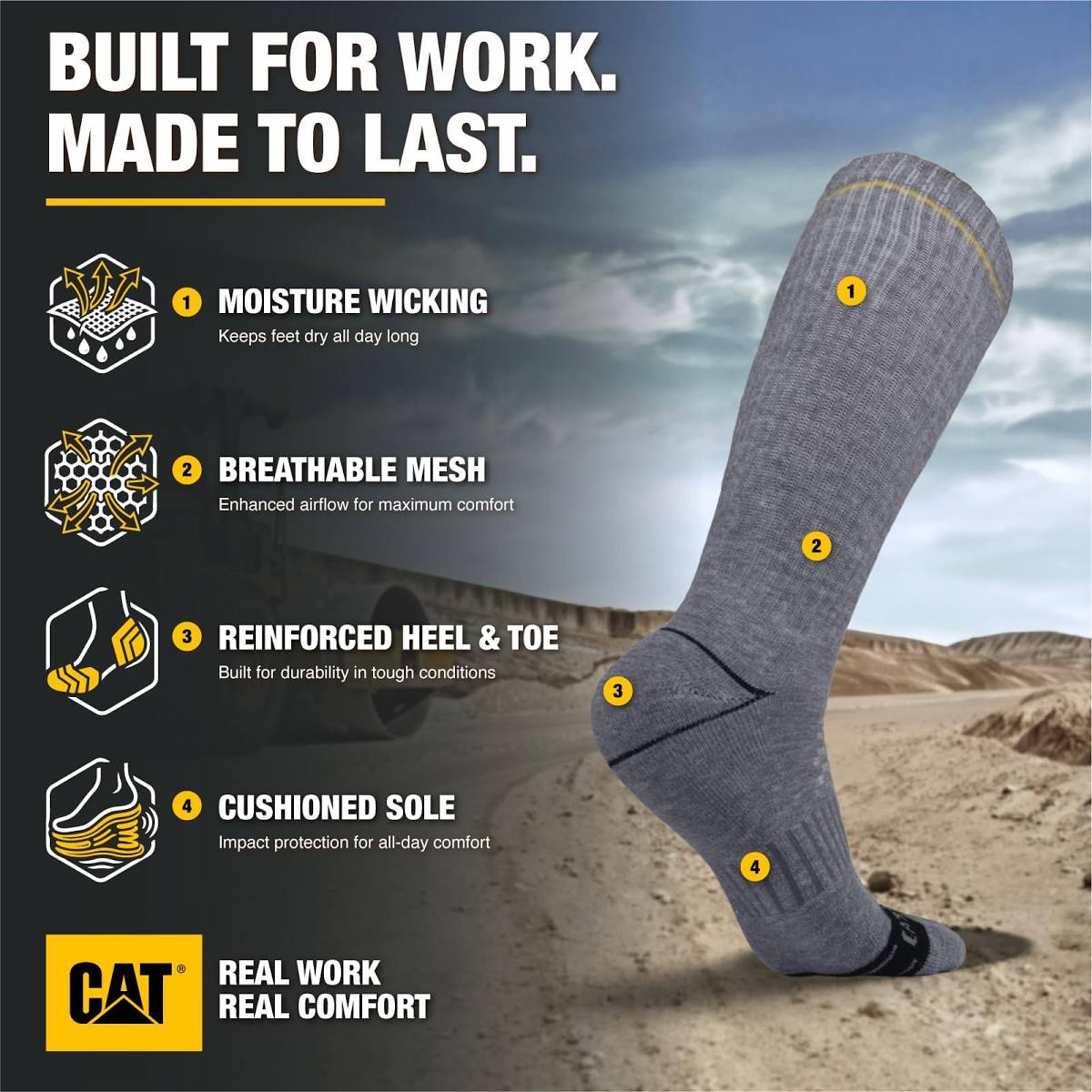 CAT 6PK Advanced 1/2 Cushion Crew 02-08