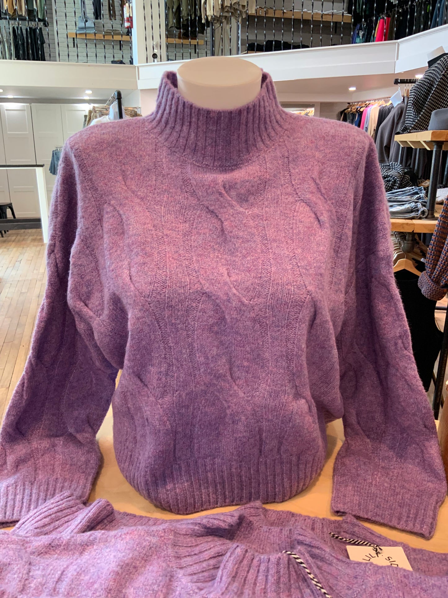 Lili Sidonio Purple Knit Woven Sweater FN