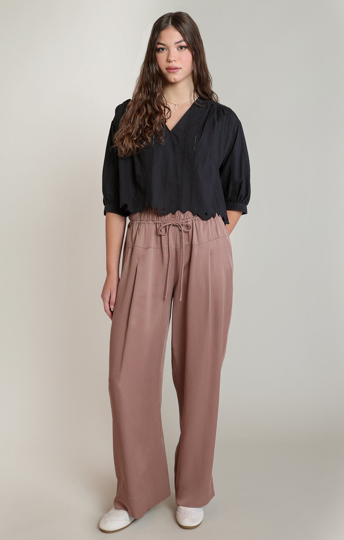 Dex Oversized Dusty Rose Poll On Pants 02-08
