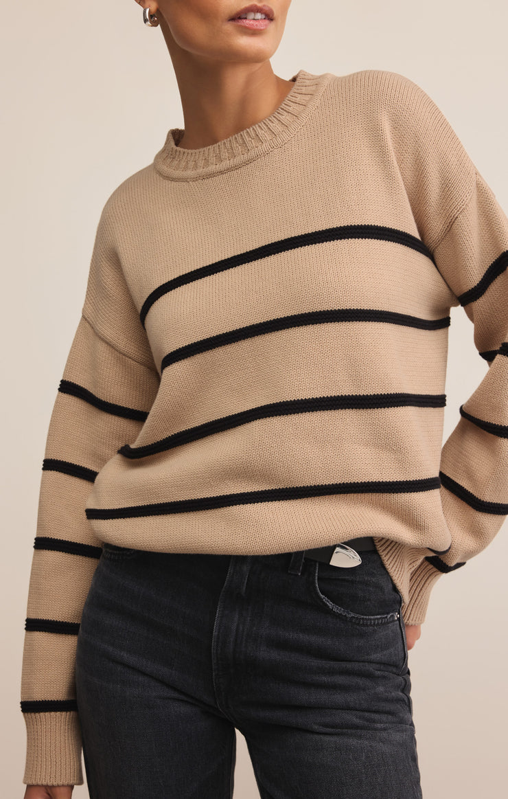Z Supply Boyfriend Stripped Sweater FN