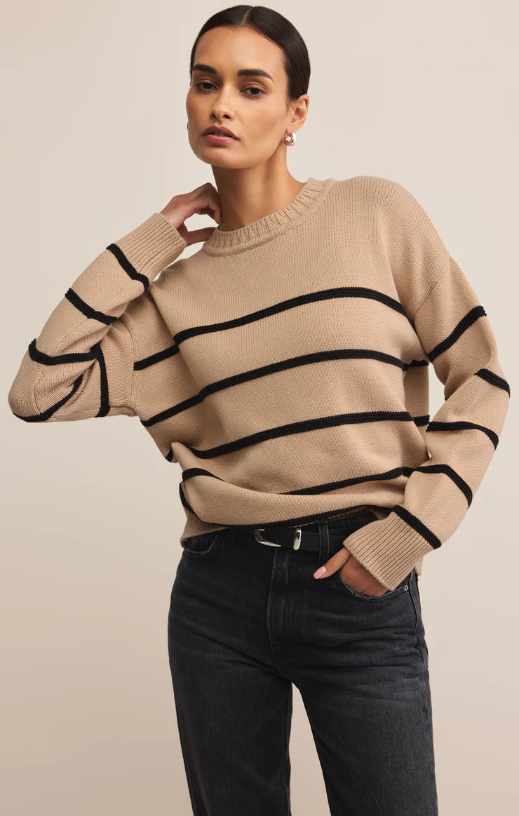 Z Supply Boyfriend Stripped Sweater FN