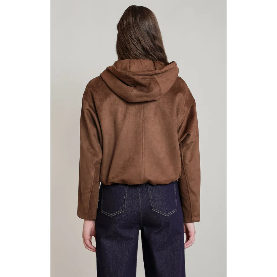 Dex Brown Suede Hooded Sweater 02-08