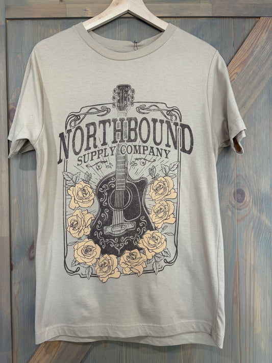 Northbound Beige Guitar T- Shirt