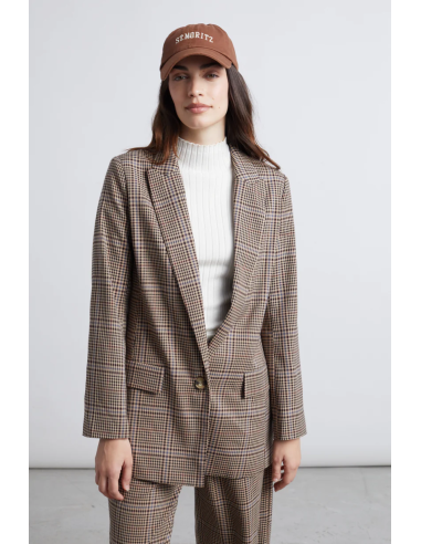 24 Colours Brown Patterned Blazer FN