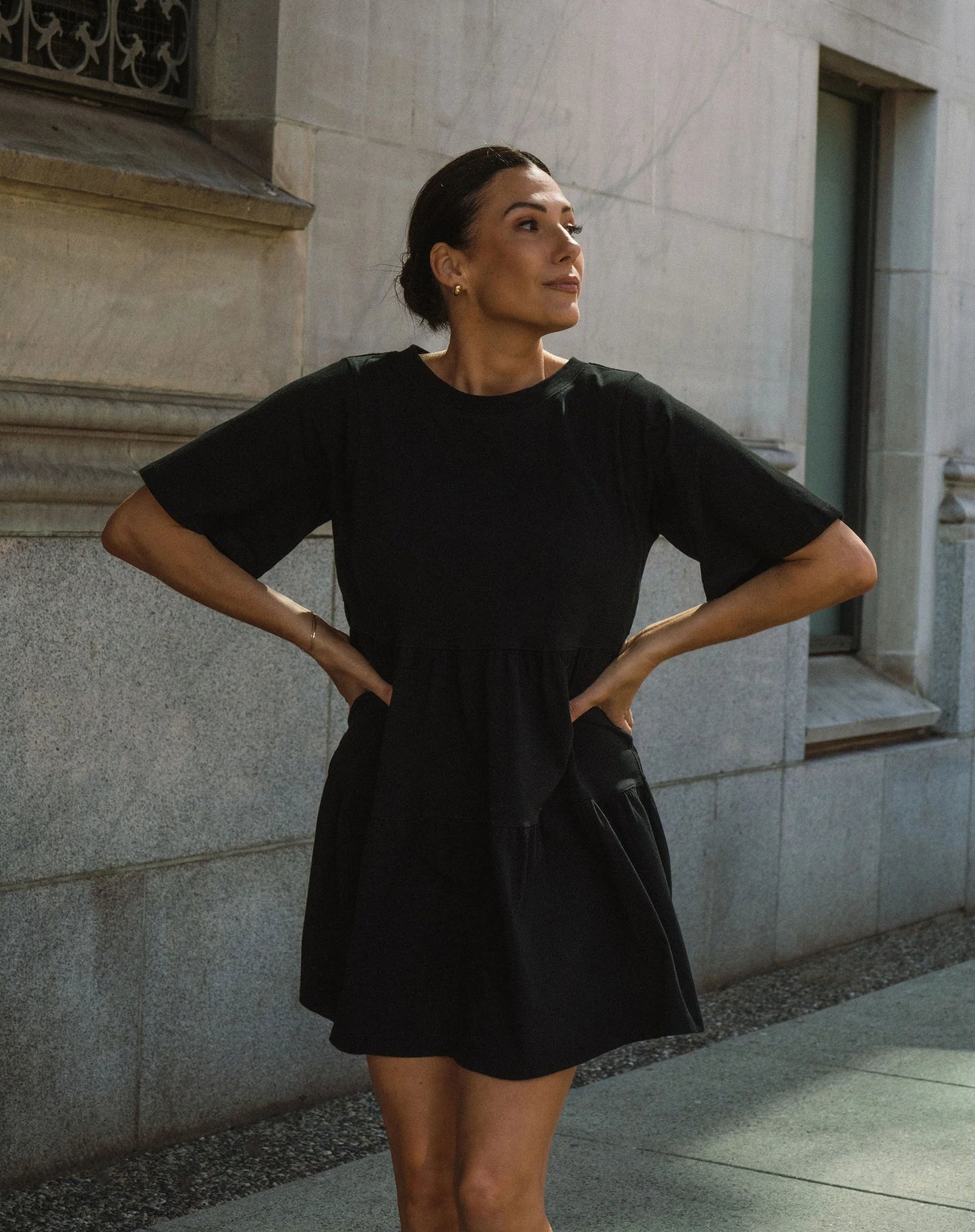 Brunette the Label Tiered Black Dress SPN