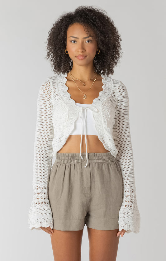 Room 34 Tie Front Crochet Cardigan SP
