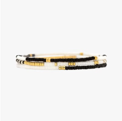 Pura Vida Mixed Bead Stretch Bracelet 3 Pack