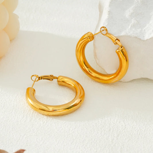 Hackney Nine Derivier Gold Hoop Earrings