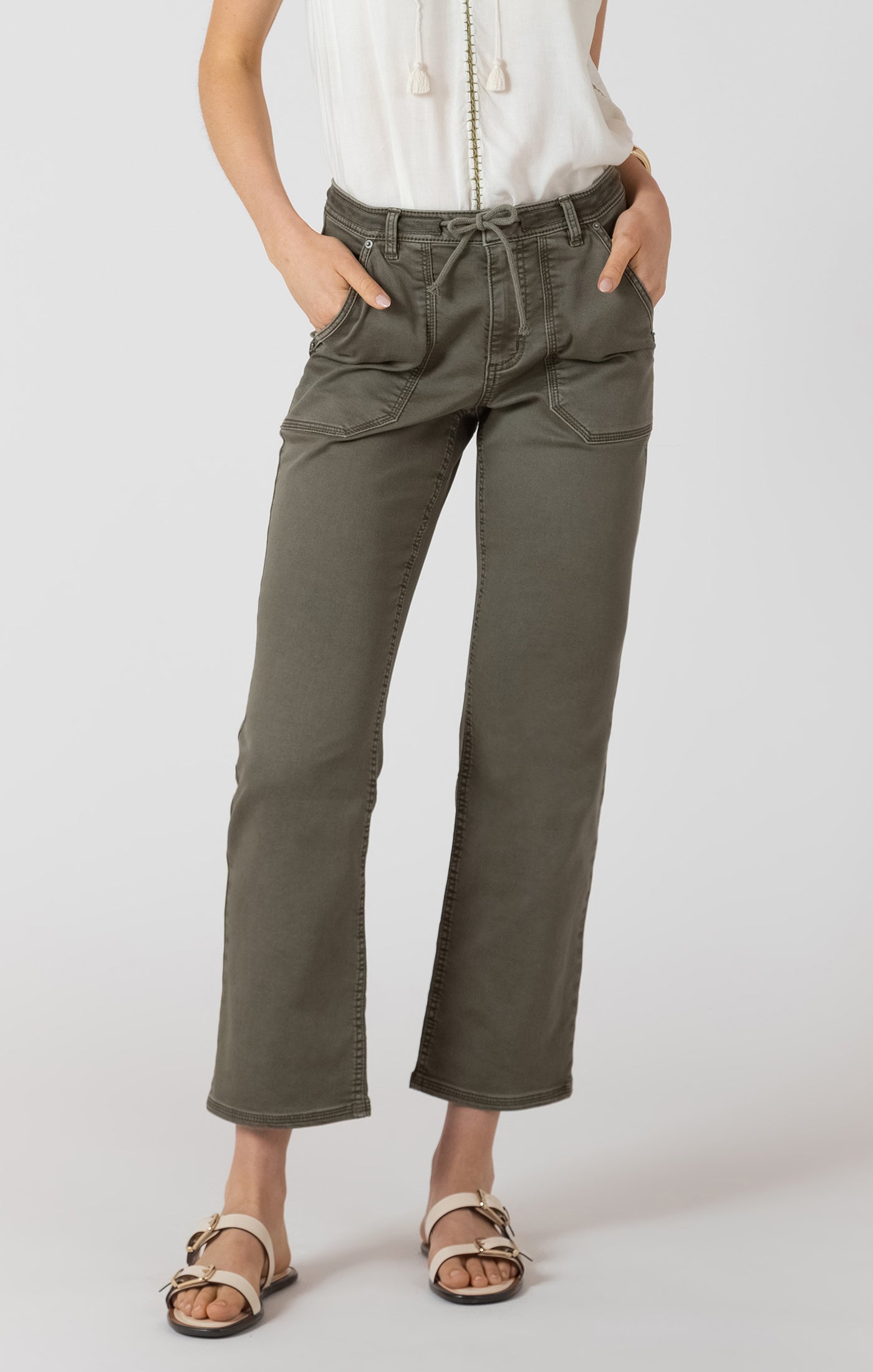 Dex Army Green Relaxed Twill Pant SP