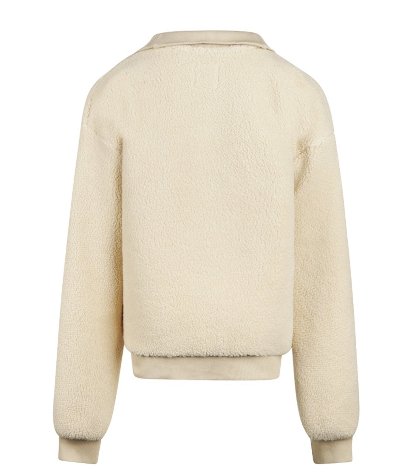 No Way Monday Beige Sherpa Pullover FN