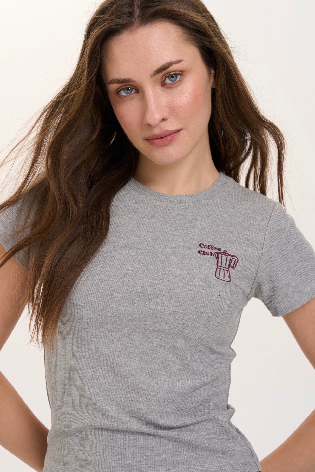24 Colours Ribbed Coffee Club Tee FP