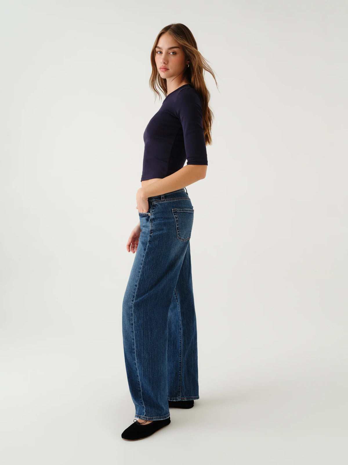 Daze Denim Reply Low Rise Soft Barrel In Almost Home 02-10