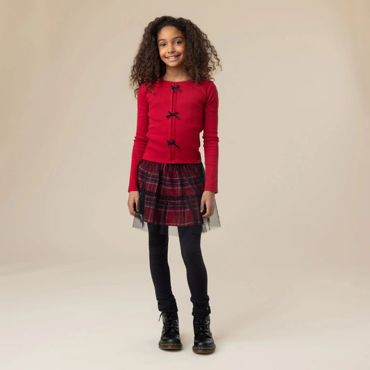 Nano Red Long-sleeve Shirt with Bows  02-09