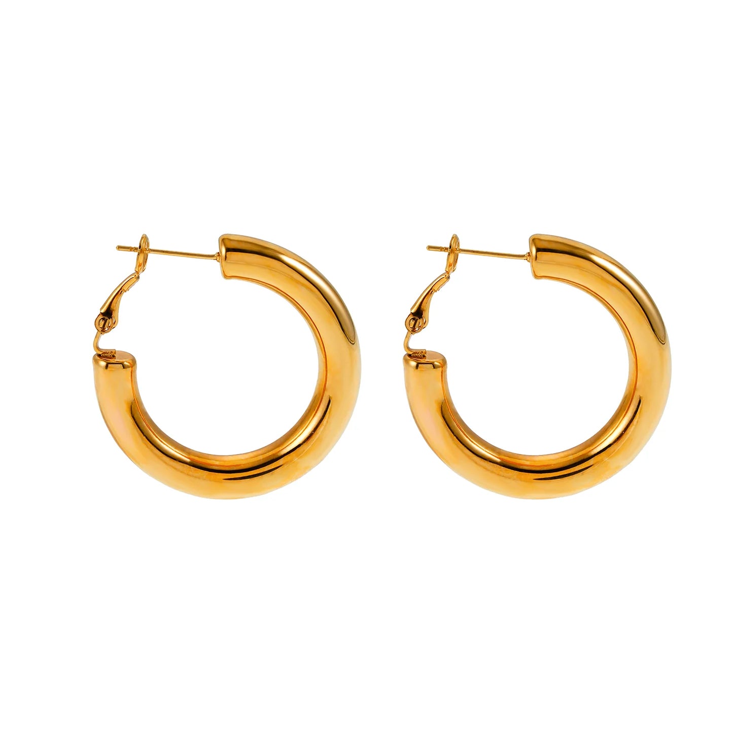 Hackney Nine Derivier Gold Hoop Earrings