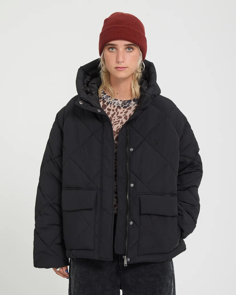 Volcom Out of Boxy Puff Black Jacket 02-10