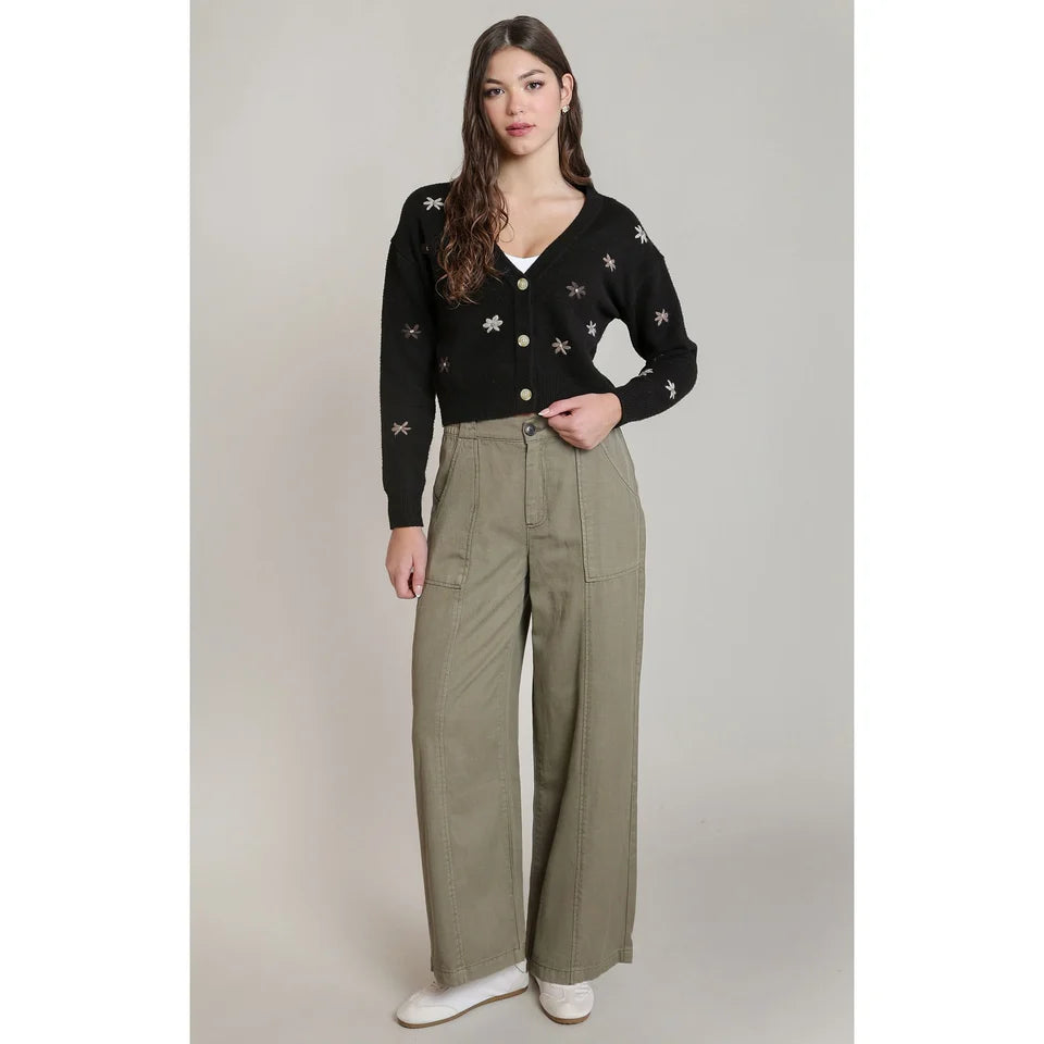 DEX Embroidered Flower Cardigan 02-08