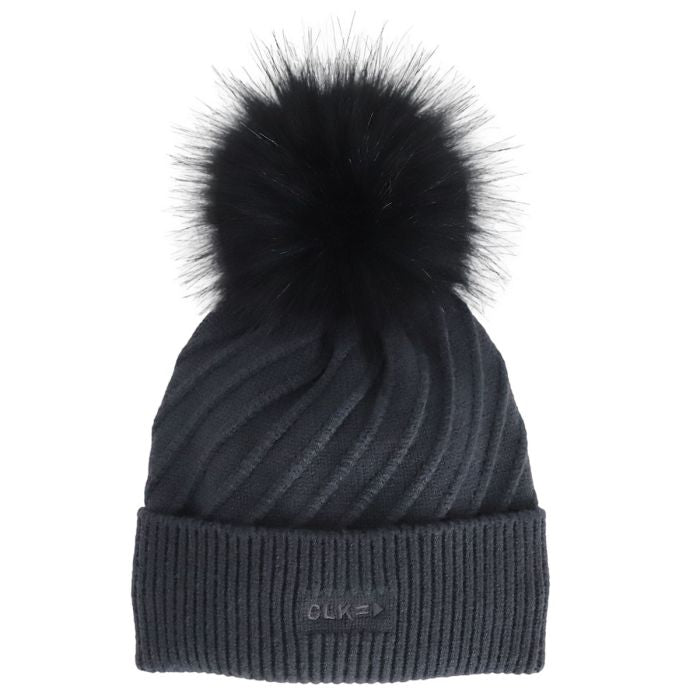 Calikid Soft Knit Fur Pompom Toque