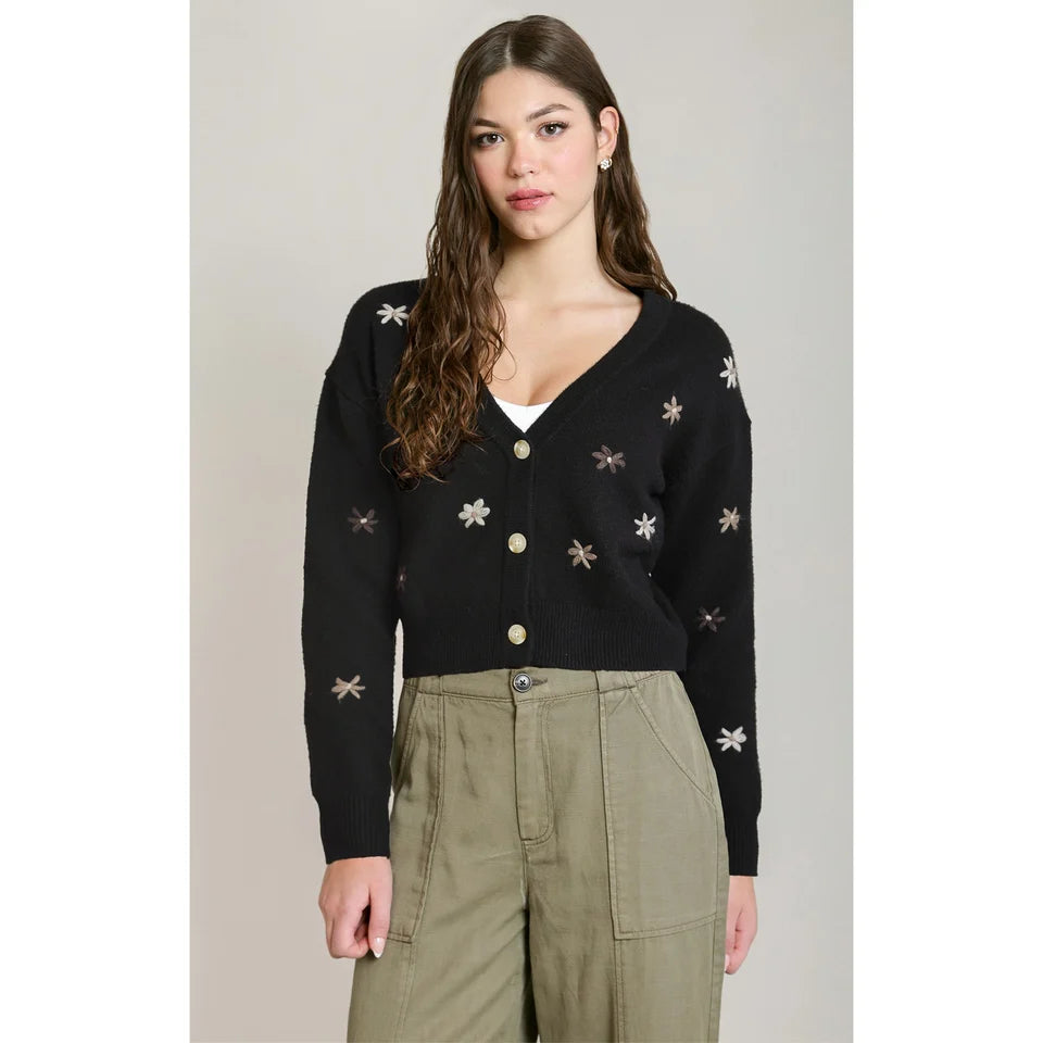 DEX Embroidered Flower Cardigan 02-08