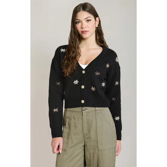 DEX Embroidered Flower Cardigan 02-08