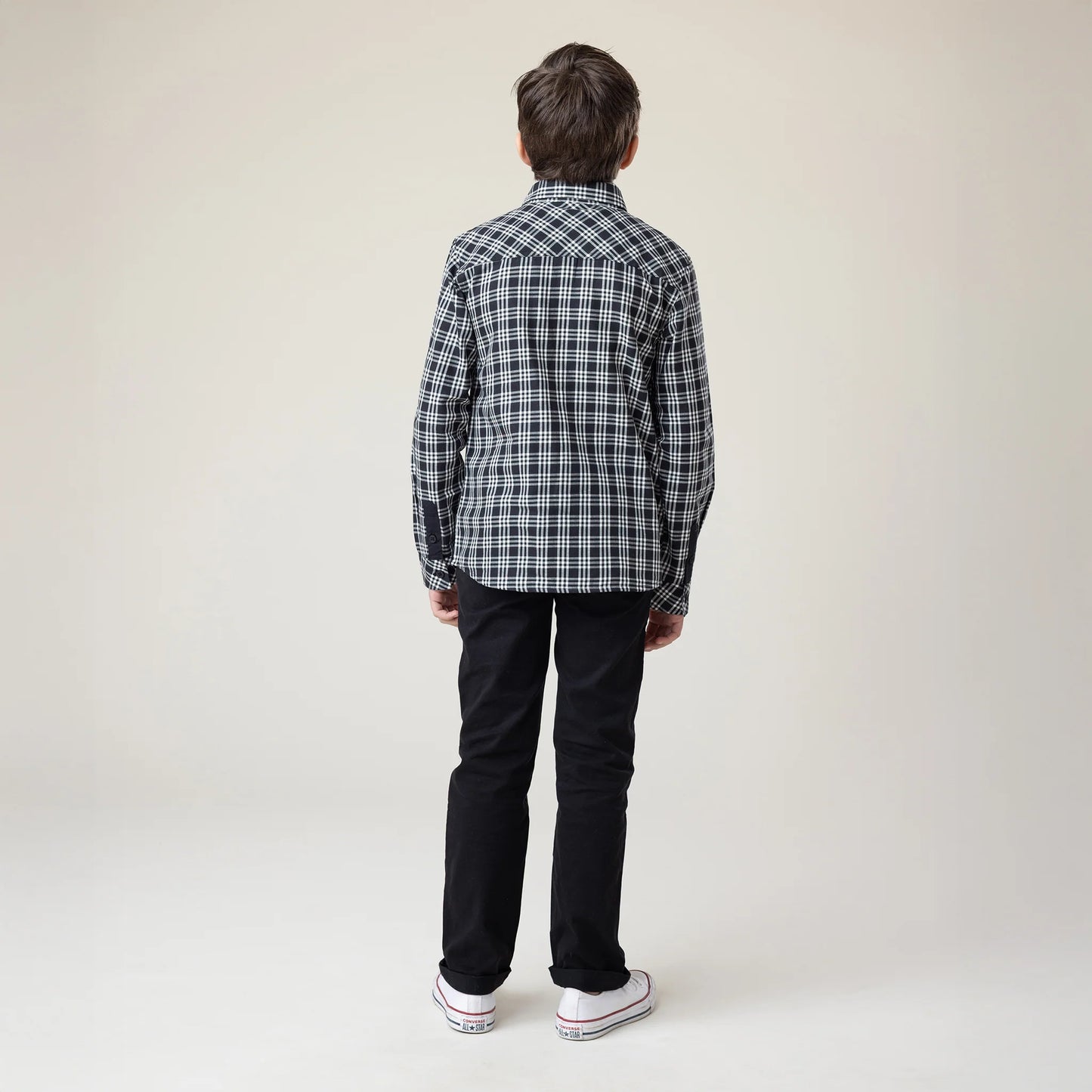 Nano Plaid Shirt With Bow Tie FN