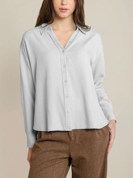 DEX Relaxed Button Front Striped Shirt 02-08