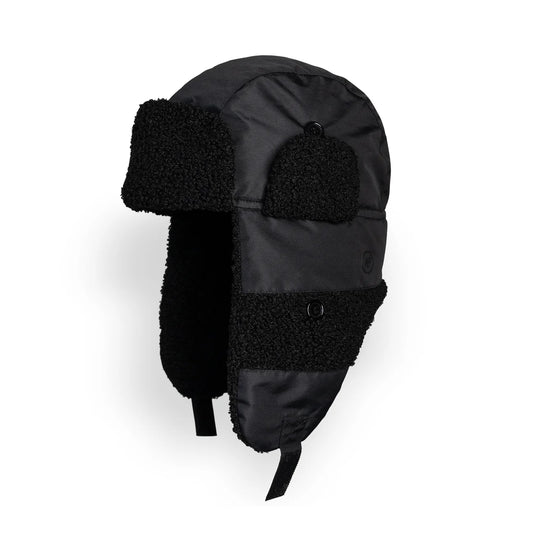 WinterProof Black Sherpa Trapper Hat
