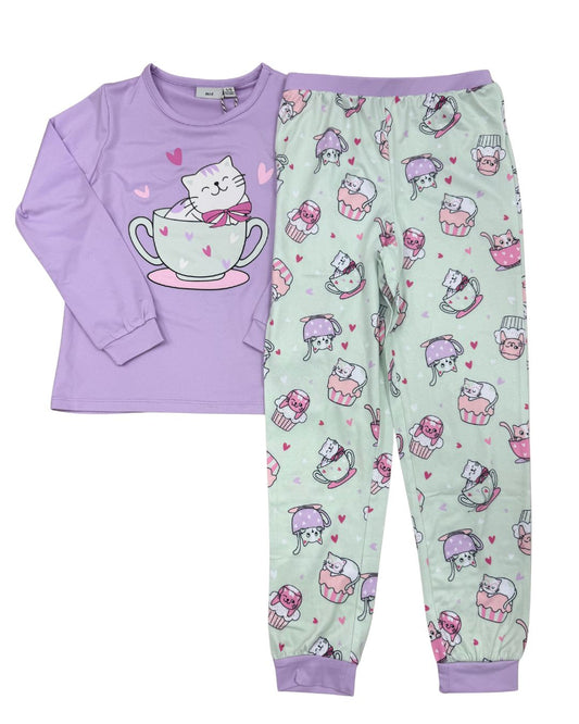 MID Cat In Teacup PJ Pant Set 02-08