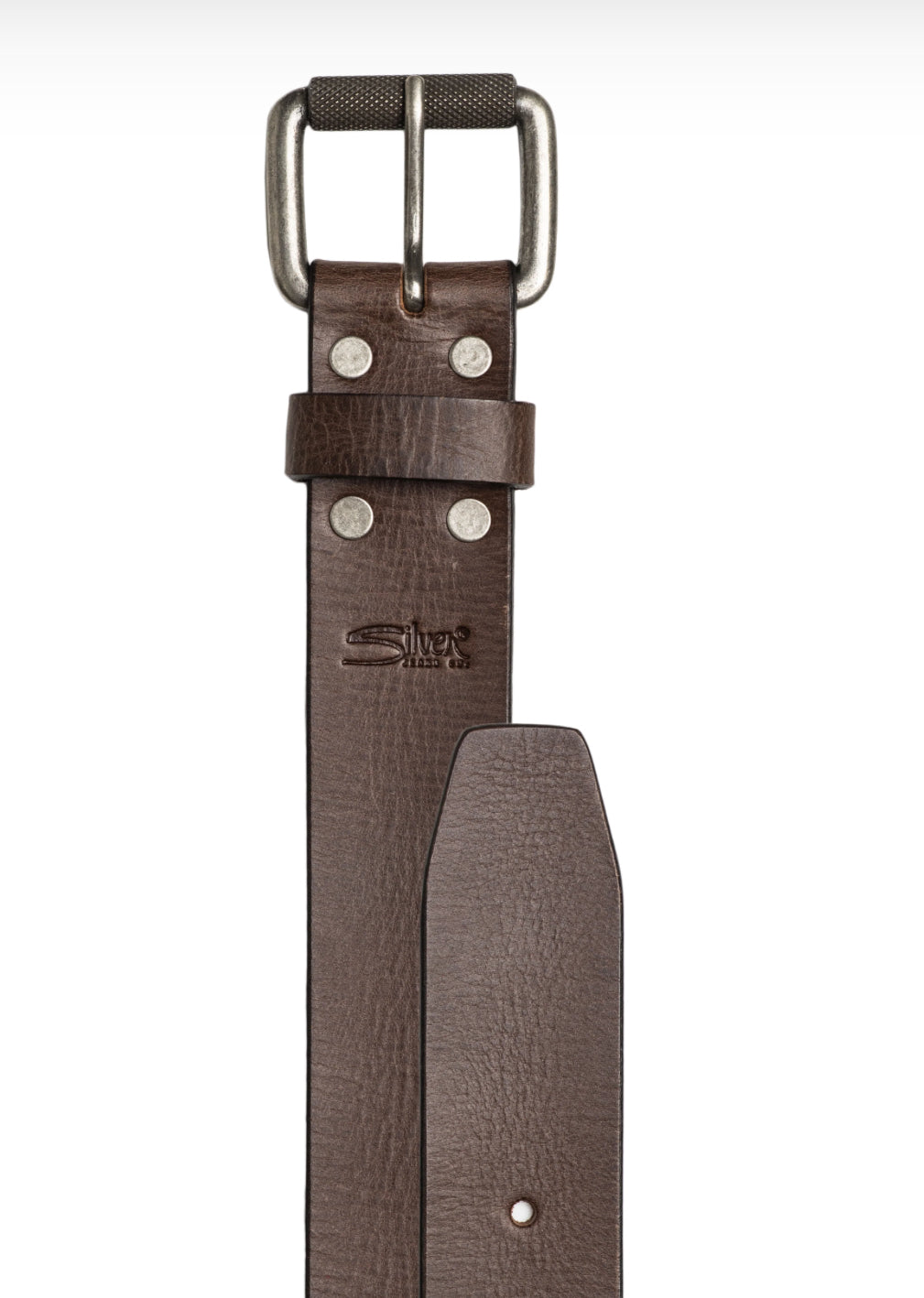 Silver Jeans Genuine Leather Belt with Rivet Detail