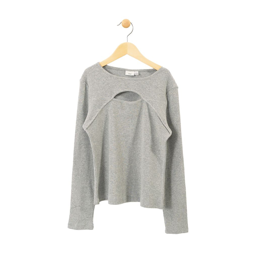 MID Long Sleeve Top with Keyhole FN
