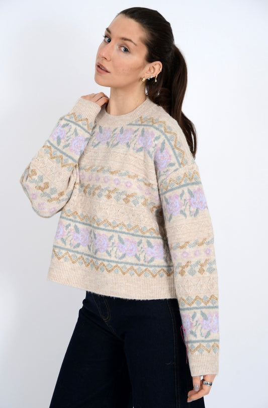 RD Floral Printed Knit Sweater FN
