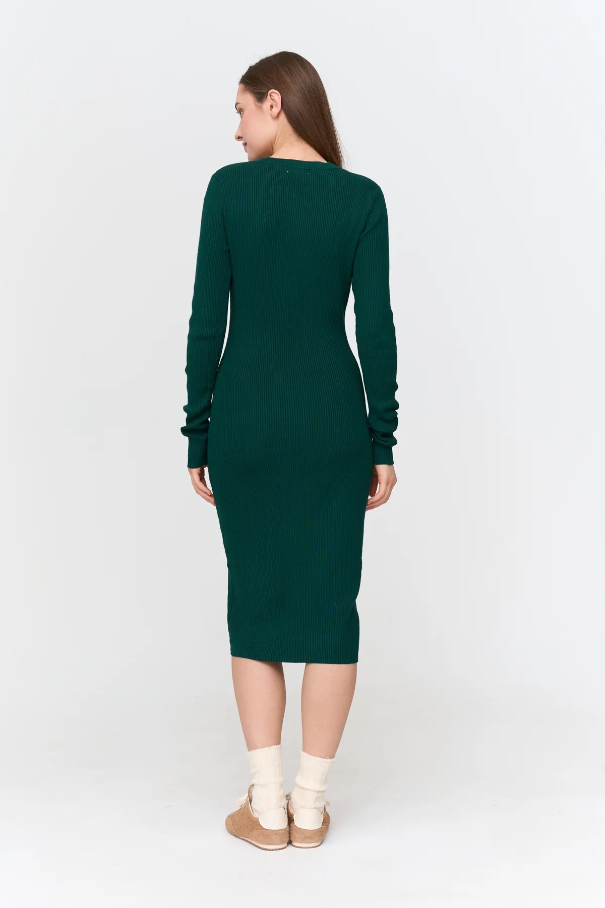 24 Colours Green Knit Dress FN