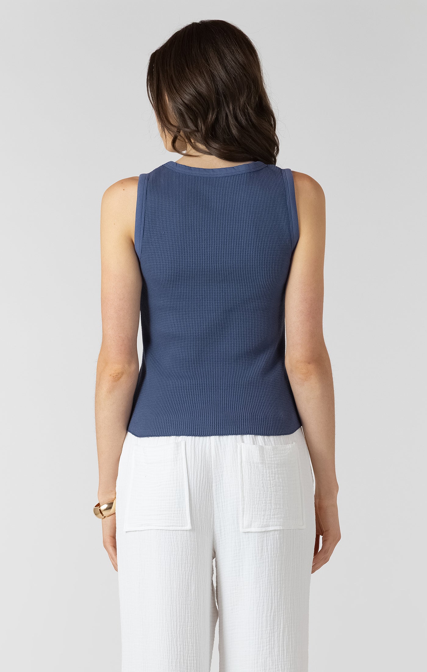 Dex Navy Waffle Knit Tanks SP